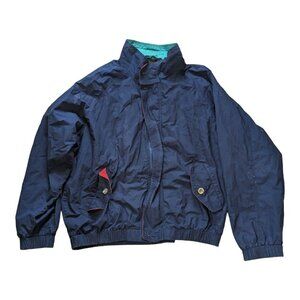 Eddie‎ Bauer Bomber Windbreaker Jacket Blue Full Zip Extra-Large
